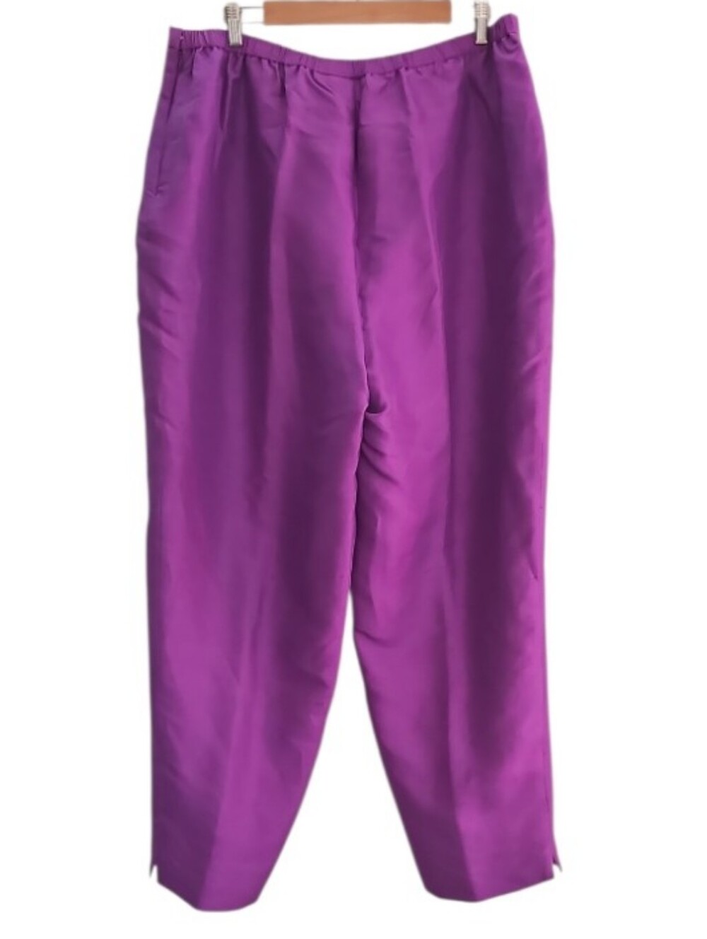 NWT Worthington 100% Washable Silk Pants Lined Women’s 22W Purple Career Luxury - Picture 2 of 16